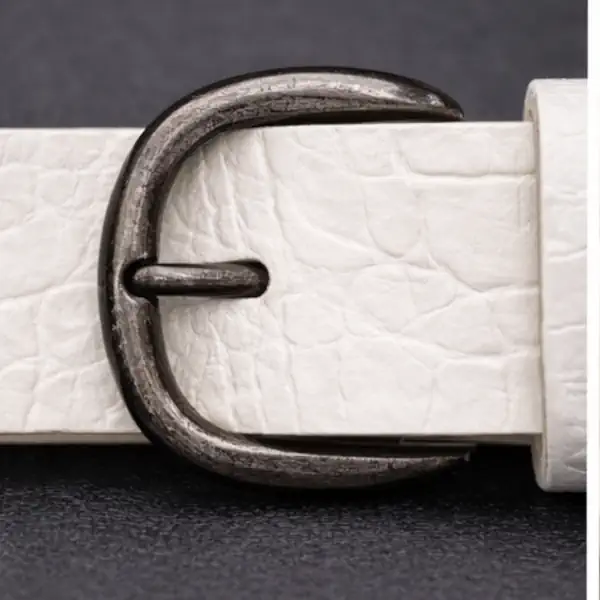 Ceinture brute en cuir blanc - 35 mm - canon fusil - fabrication artisanale – Image 2