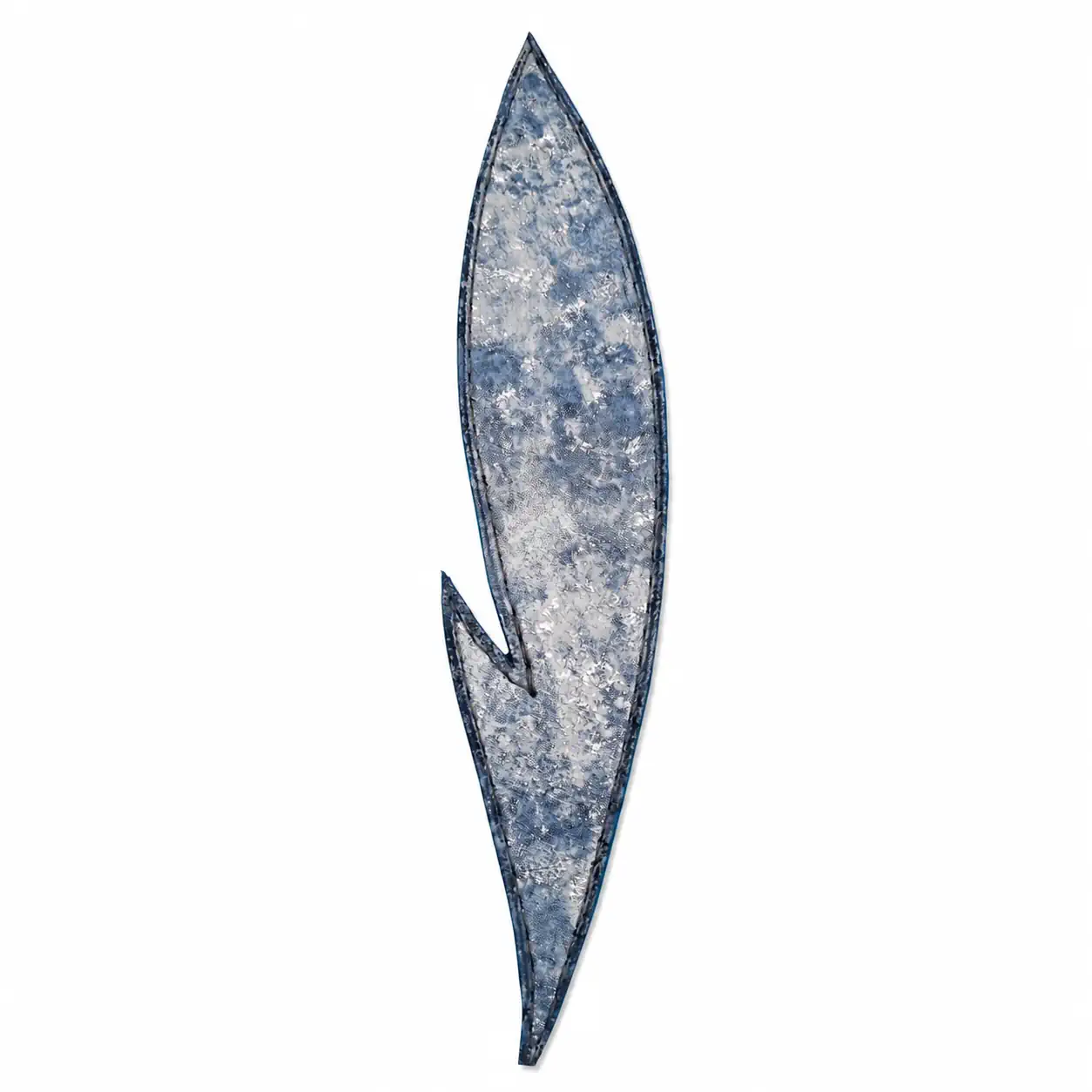 Plume marque page en cuir vue du dessus (couleur : bleu nuage)